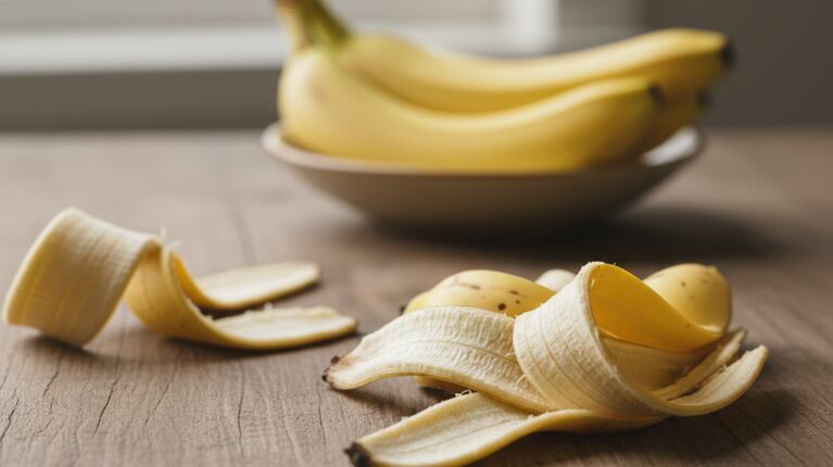 Banánové slupky a cukr lze použít jako hnojivo pro rostliny. (Ilustrační obrázek IA Gemini)